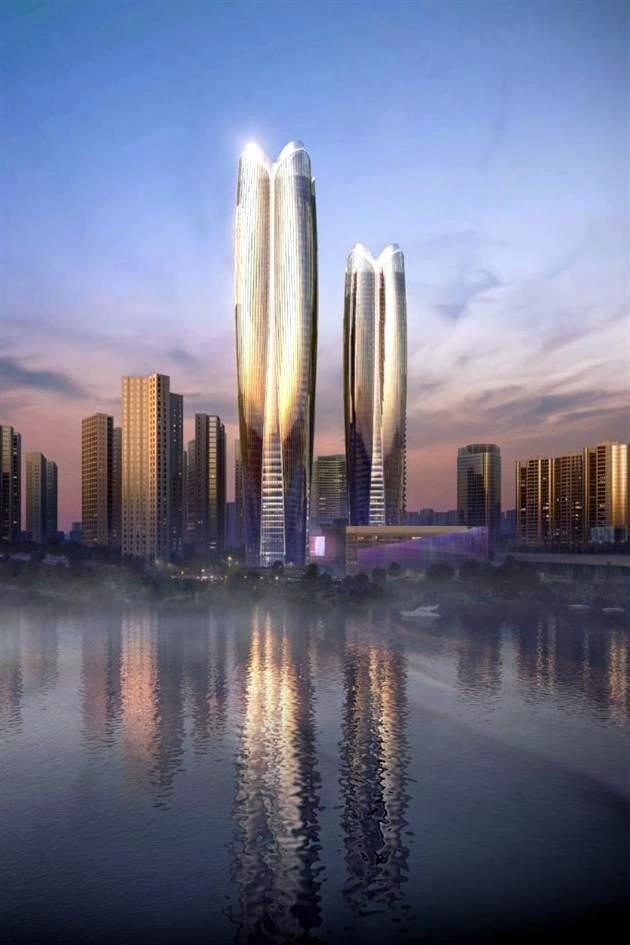 La fachada de vidrio ondulado mejorará las formas dinámicas que tendrán las torres.