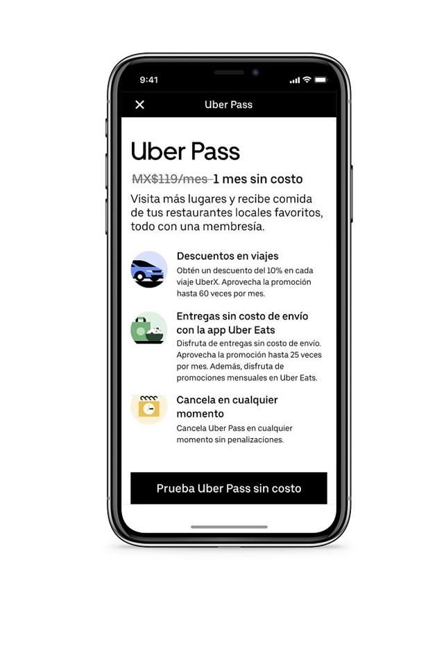 México se convierte en el tercer país con Uber Pass, servicio que por 119 pesos al mes, otorgará descuentos en viajes y entregas.