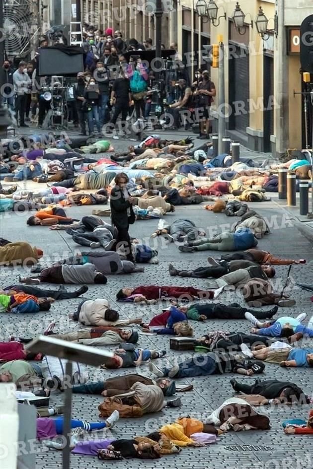 La filmación se realizó en la calle Isabel La Católica, cerrada desde la noche del martes.