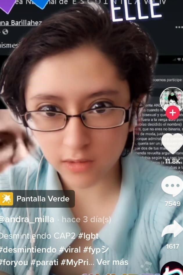 Andra Escamilla comparte información sobre  sexualidad y género  en TikTok.