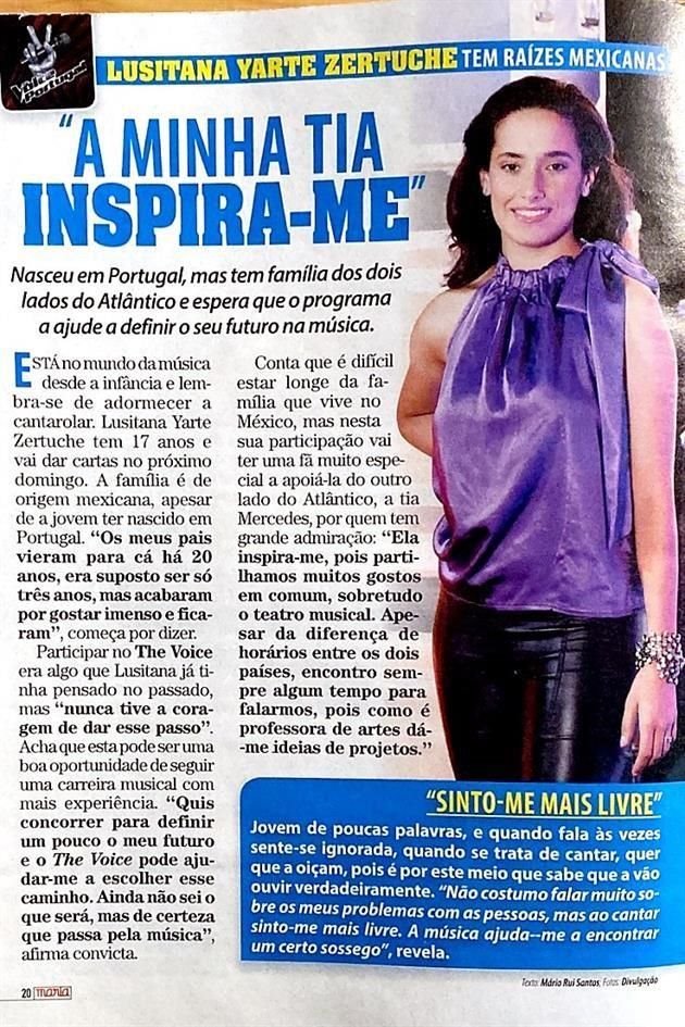 Tras su actuación debut en The Voice Portugal, Lusitana ya fue entrevistada por medios de aquel país.