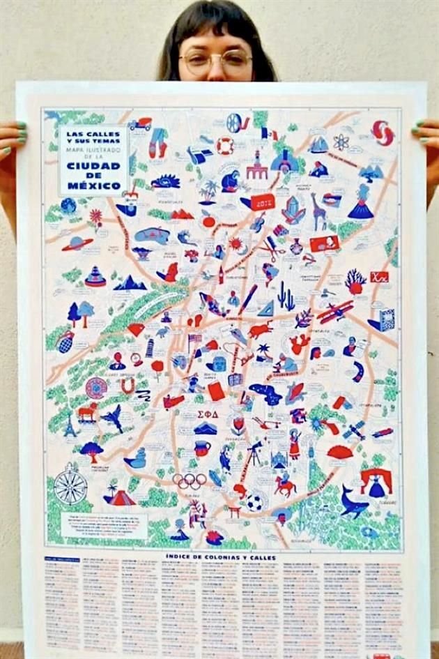 La ilustradora Sophie Greenspan hizo un mapa de la Ciudad con íconos y origen de las colonias, calles y de sus habitantes.