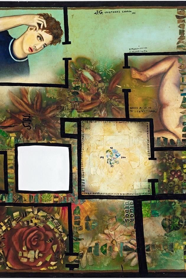 Cristóbal cabrón (1988), óleo y collage sobre tela.