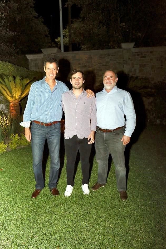 Eduardo Cantú, el festejado y Gerardo Guajardo