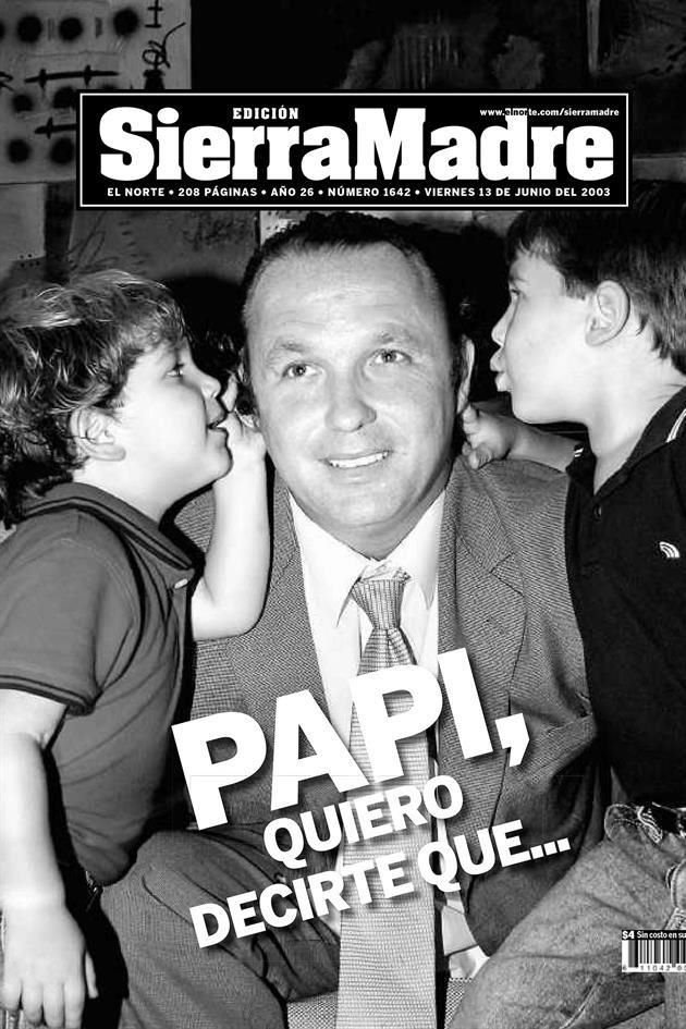 13 DE JUNIO 2003. René con sus hijos Emilio y René Treviño Garza