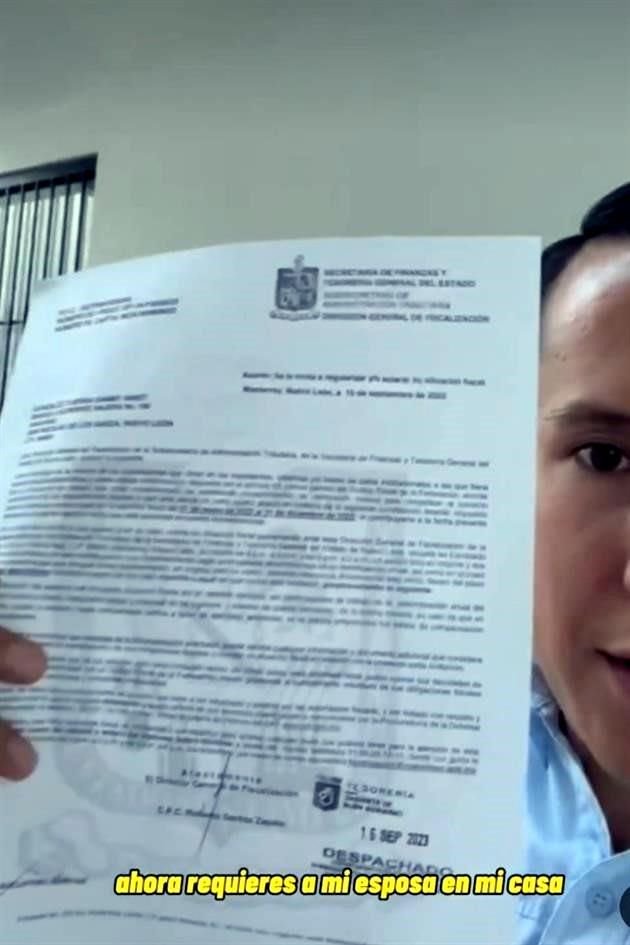 'Gobernador, ahora requieres a mi esposa, en mi casa', condenó Daniel Carrillo.