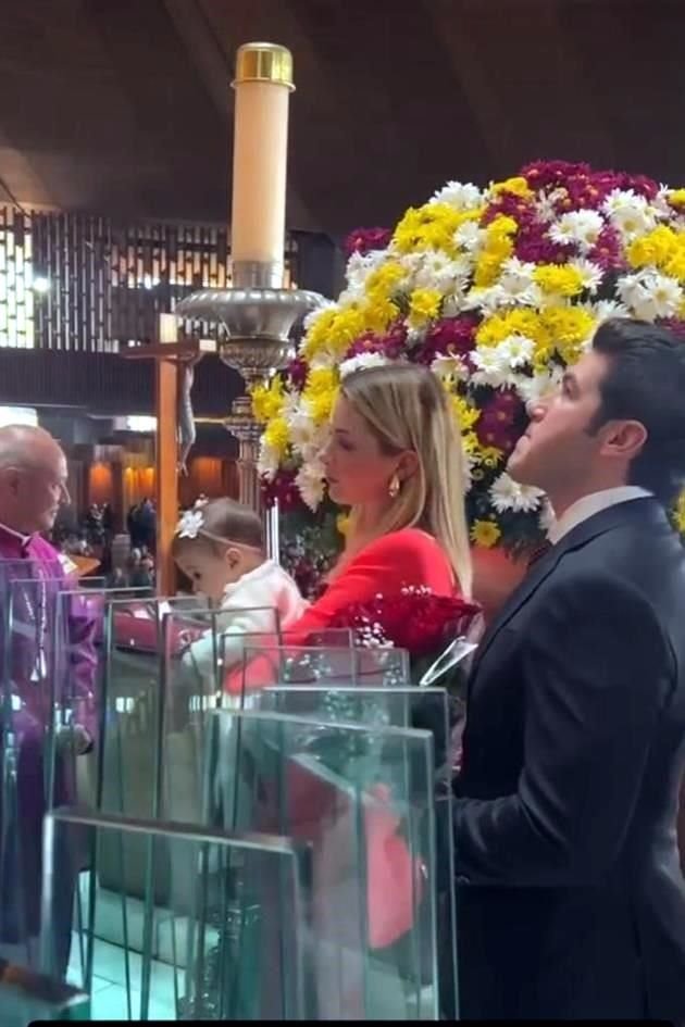 Samuel García acudió junto a su familia a la Basílica de Guadalupe, en la Ciudad de México.