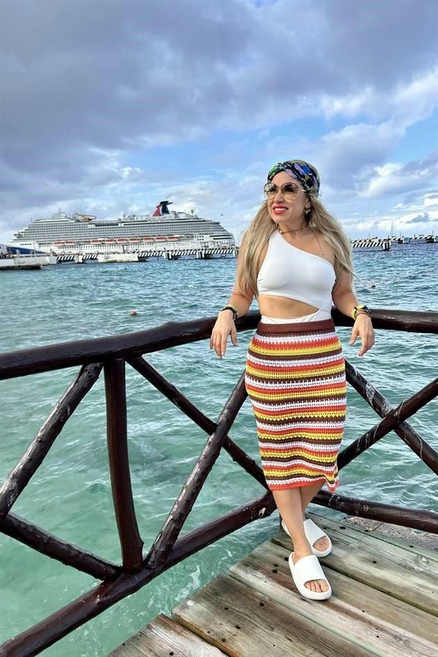 Diana Aguirre en la isla Cozumel