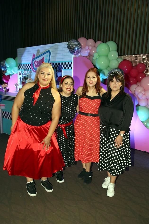 Mercedes Garza, Cecilia Balderas, Yamilett Rodríguez y Brenda Gallegos