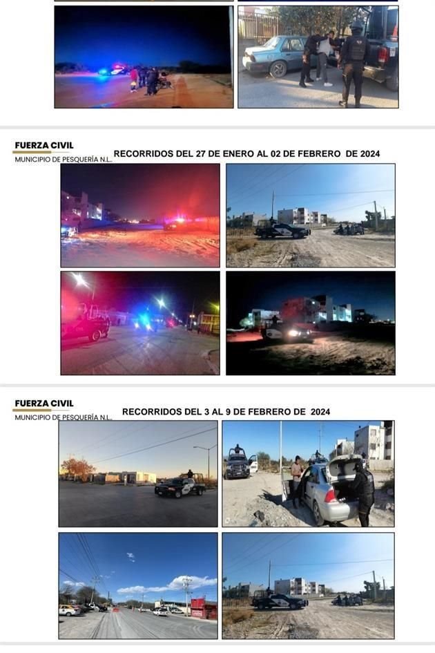 Fuerza Civil informó el registro de patrullajes y recorridos de las unidades en por lo menos los últimos dos meses.