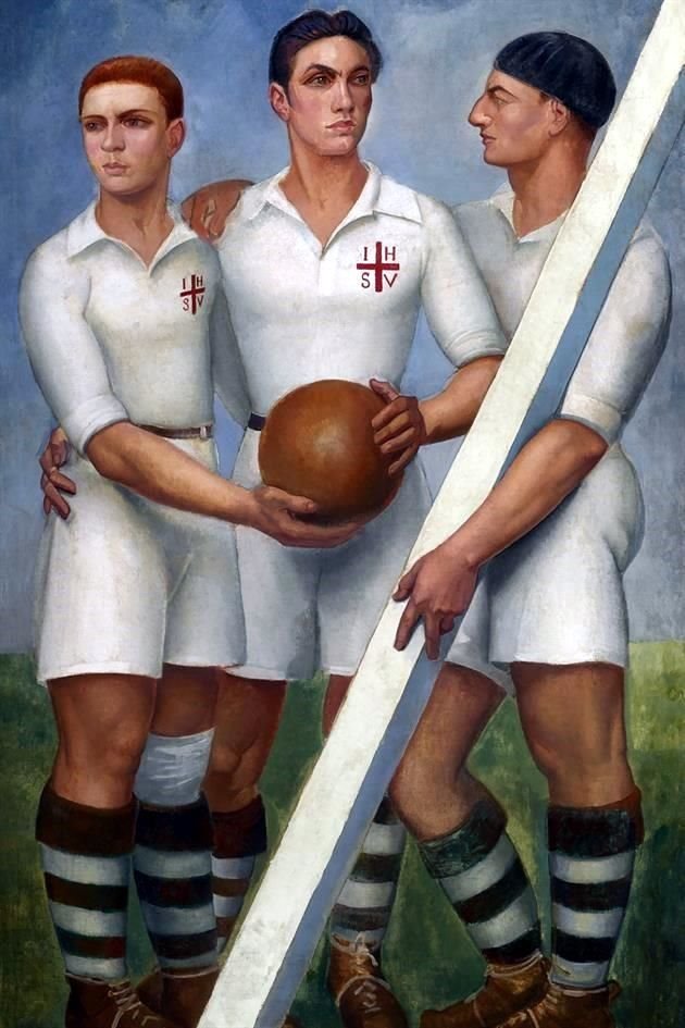 'Tres futbolistas' (1931) es ejemplo de uno de los temas que caracterizó la obra de Zárraga.