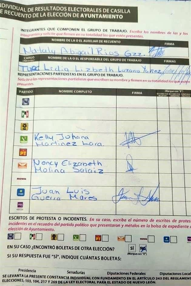 Juan Luis Guerra Mares, candidato a cuarto regidor suplente, no solo es parte de la planilla del Alcalde Jesús Nava, también fue observador del INE y hasta firmó actas en el conteo.