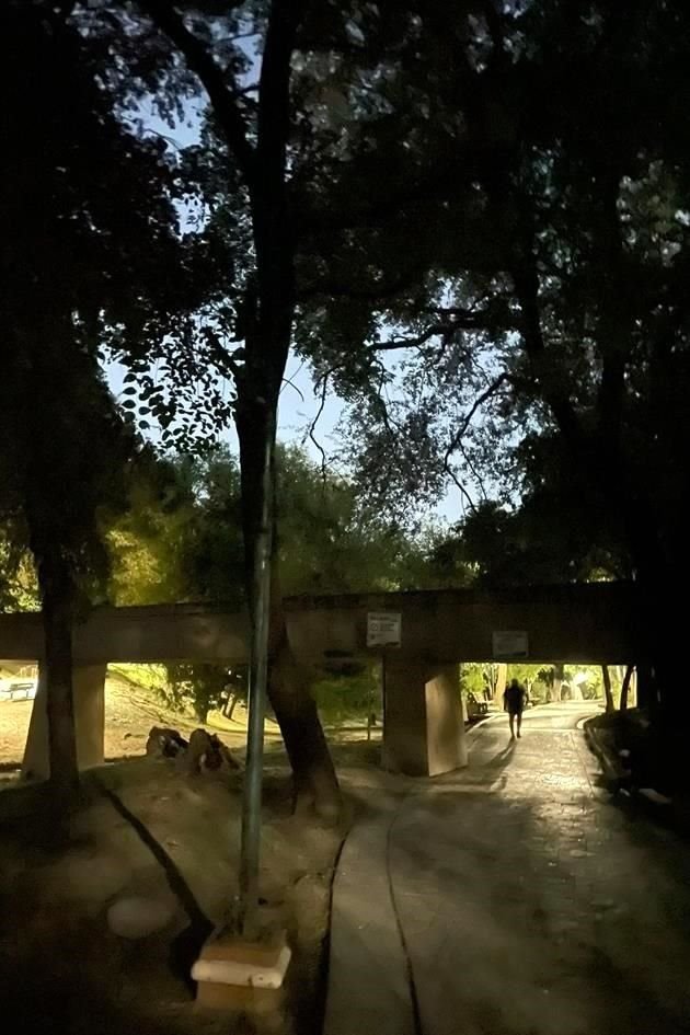 El Gran Parque de San Nicolás también sufre de áreas en penumbras por las fallas en luminarias.