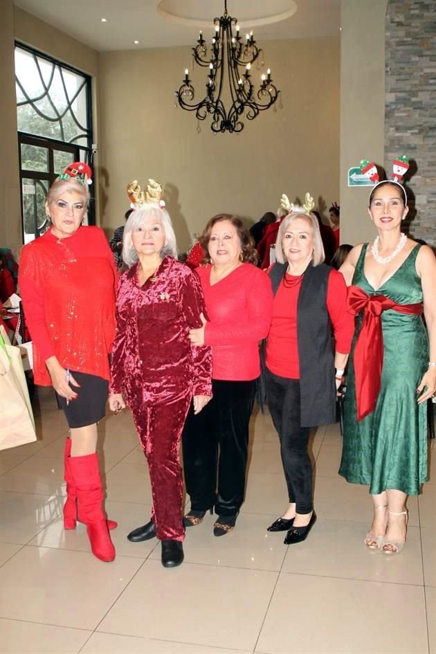 Juany Garza, Victoria Ávila y Flor Esthela Buentello, Corina Espinoza y Liz Gangemi