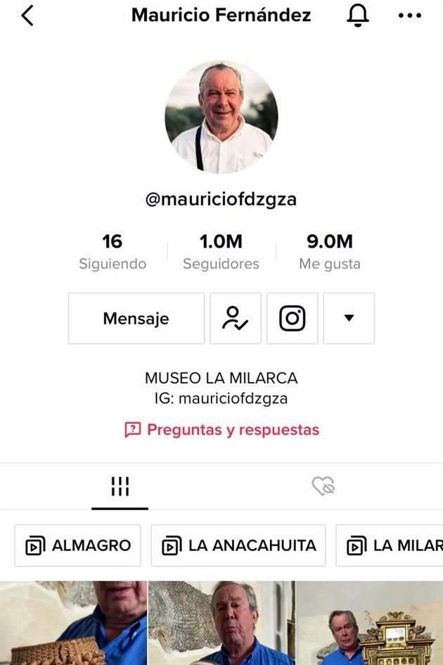Mauricio Fernández debutó en TikTok el 5 de febrero.