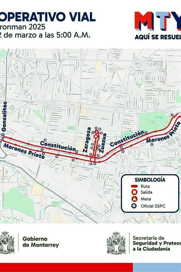 Ante el evento Ironman 2025, el Municipio de Monterrey alista para este domingo operativos viales y cierres en calles del Centro.