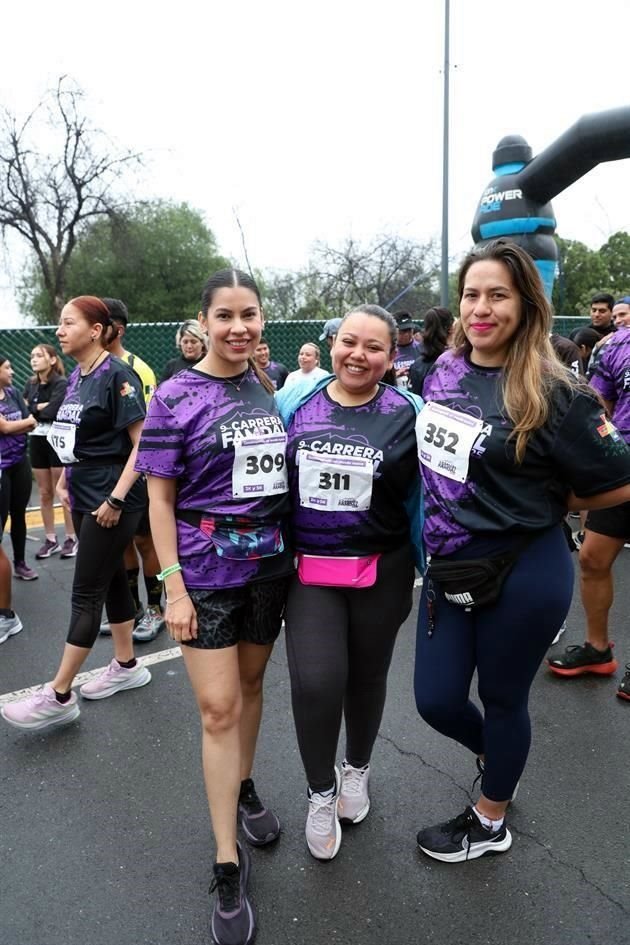Celene Salinas, Angiel Ramos y Erika González