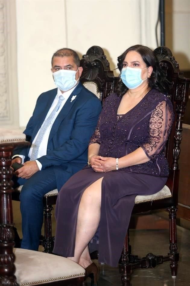 Feliep Rodríguez y Teresa Rodríguez, hermanos del Novio