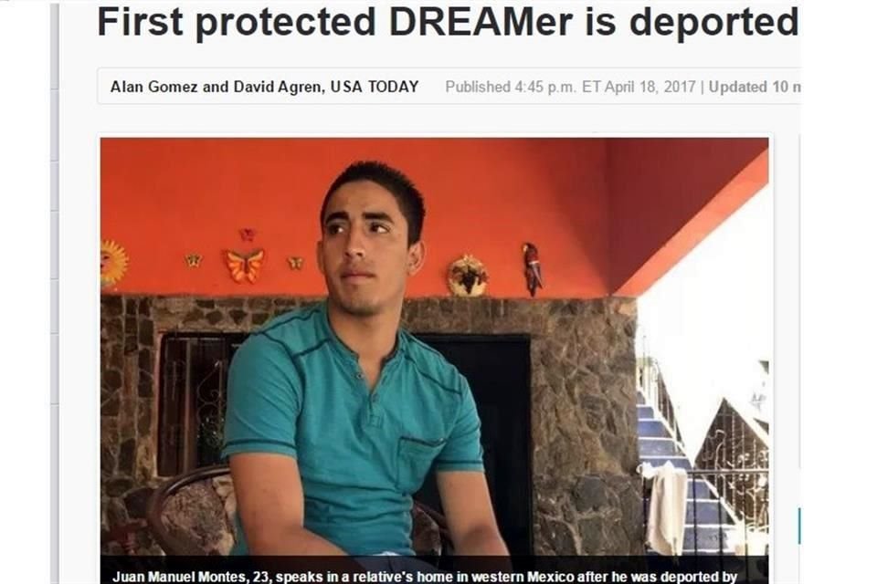 Agentes de inmigración enviaron de vuelta a México a un joven que contaba con la protección contra la deportación de DACA, según USA Today.