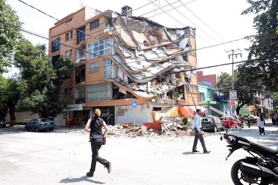 El edificio de Yácatas quedó prácticamente destruido. 
