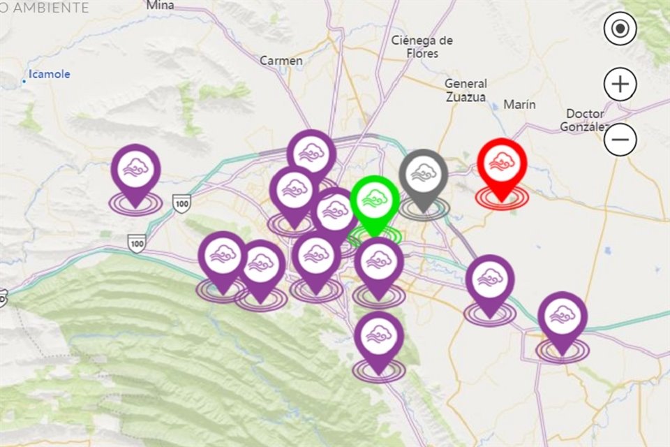 Once estaciones registraron calidad del aire extremadamente mala.