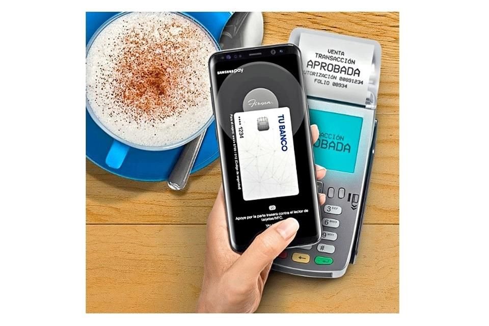 Samsung Pay es el sistema de pagos que utiliza tecnologías sin contacto y Magnetic Secure Transmission, que hacen que una señal magnética haga la transacción, igual una tarjeta de crédito.