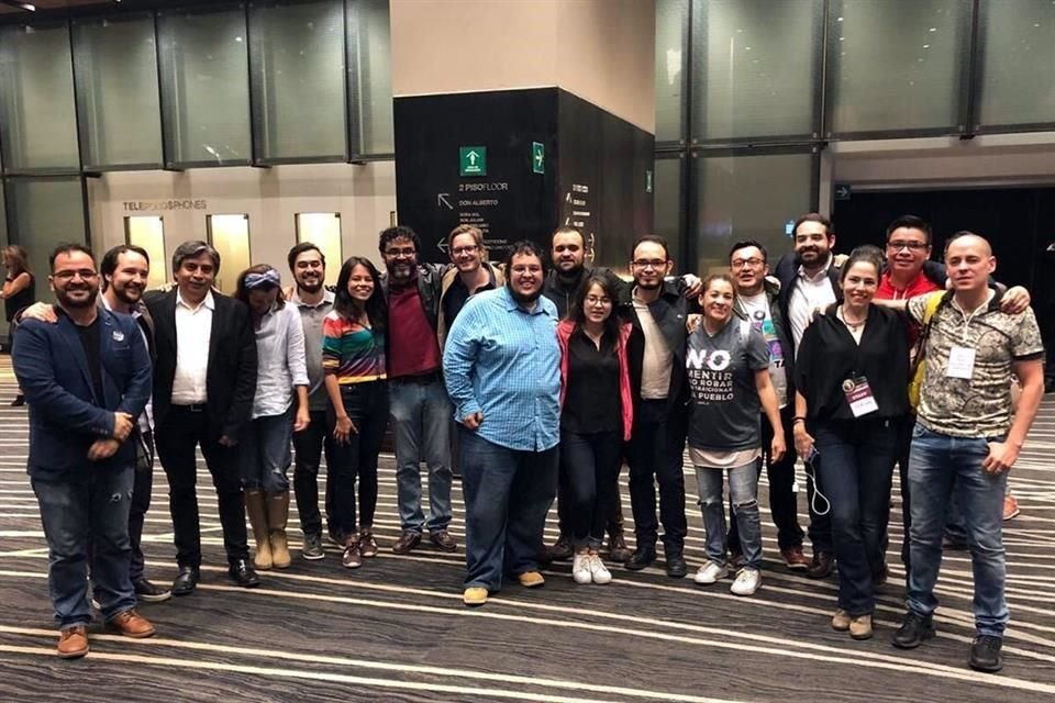 Miembros de Democracia Deliberada, el 1 de julio de 2018.