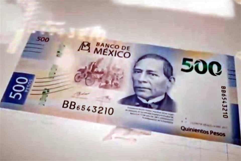 En agosto del año pasado, Banxico presentó el primer billete de nueva familia con denominación 500 pesos con la imagen de Benito Juárez.