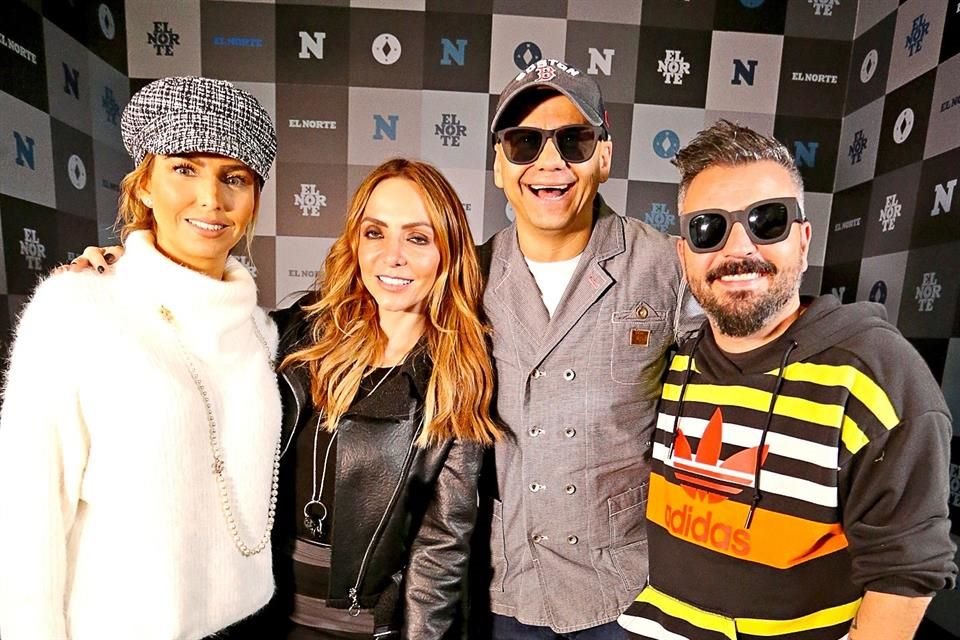 (izq. a der.) Karla, de JNS; Érika, de OV7; Elías, de Magneto; y Rodrigo, de Mercurio, promocionan el show que regresa el 8 de febrero a la Arena Monterrey.