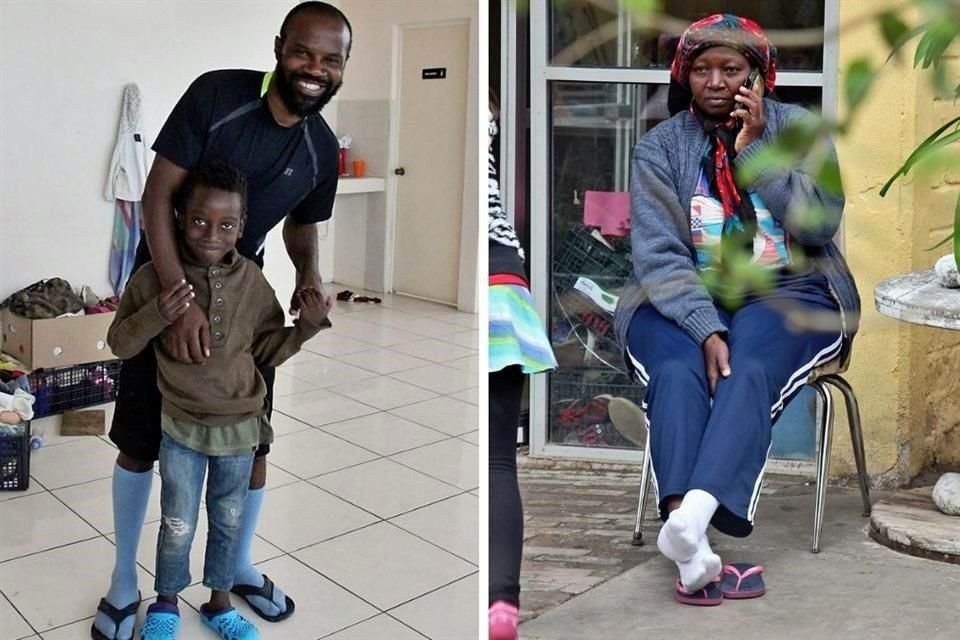 Serge Lukau Kimbuabua y su hijo, ciudadanos de El Congo, y Eyaakoh Janet Ufengwei, originaria de Camerún.