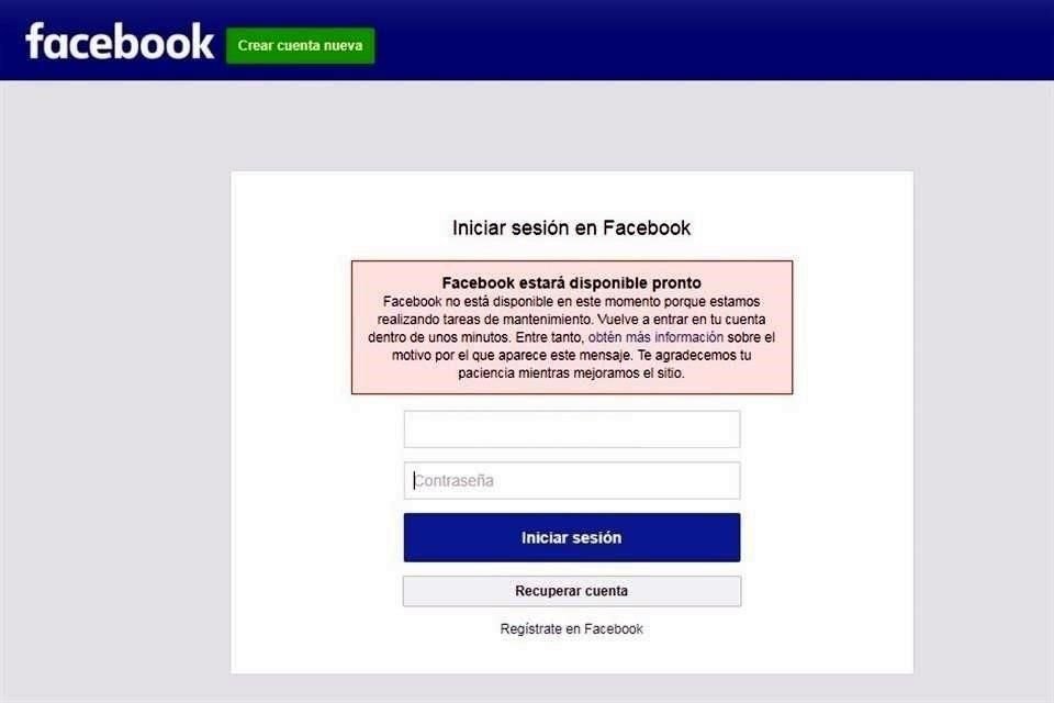 Usuarios en México, Estados Unidos y Canadá reportan fallas en funcionamiento en la red social Facebook.