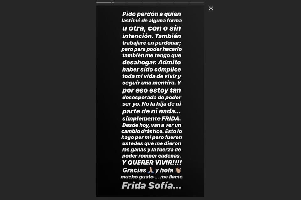 La famosa dijo que asume toda la responsabilidad de sus acciones, y que no piensa culpar a otros por lo malo que le llegue a suceder.