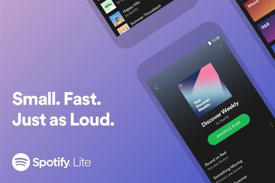 Spotify Lite está disponible para usuarios Android y sólo requiere de 10 MB de memoria para su instalación.