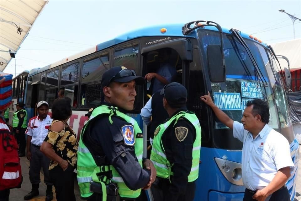 Este sábado, 100 agentes fueron desplegados en el paradero de la ala A del paradero Indios Verdes.