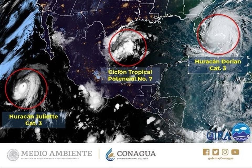 En un boletín emitido esta mañana, el servicio meteorológico nacional de la Conagua ubicaba a la depresión tropical número 7, a 300 kilómetros de la Pesca, Tamaulipas.