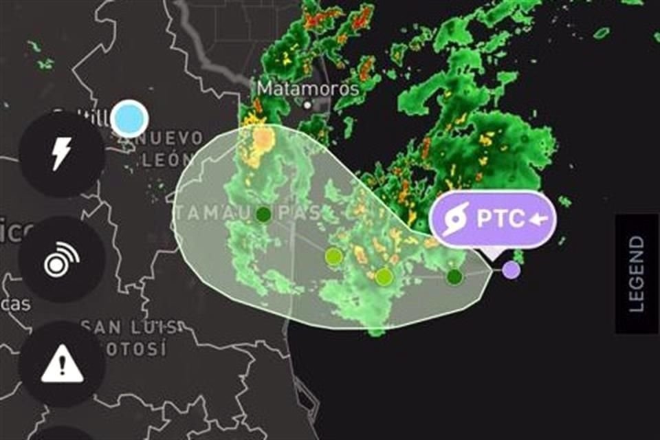 Una imagen de satélite muestra el potencial ciclón frente a las costas de Tamaulipas.