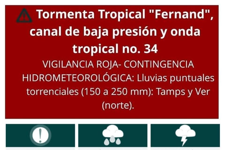 El fenómeno meteorológico lleva el nombre de 'Fernand', y se estima que generará fuertes lluvias a partir del martes en la noche, miércoles y el jueves en Nuevo León.