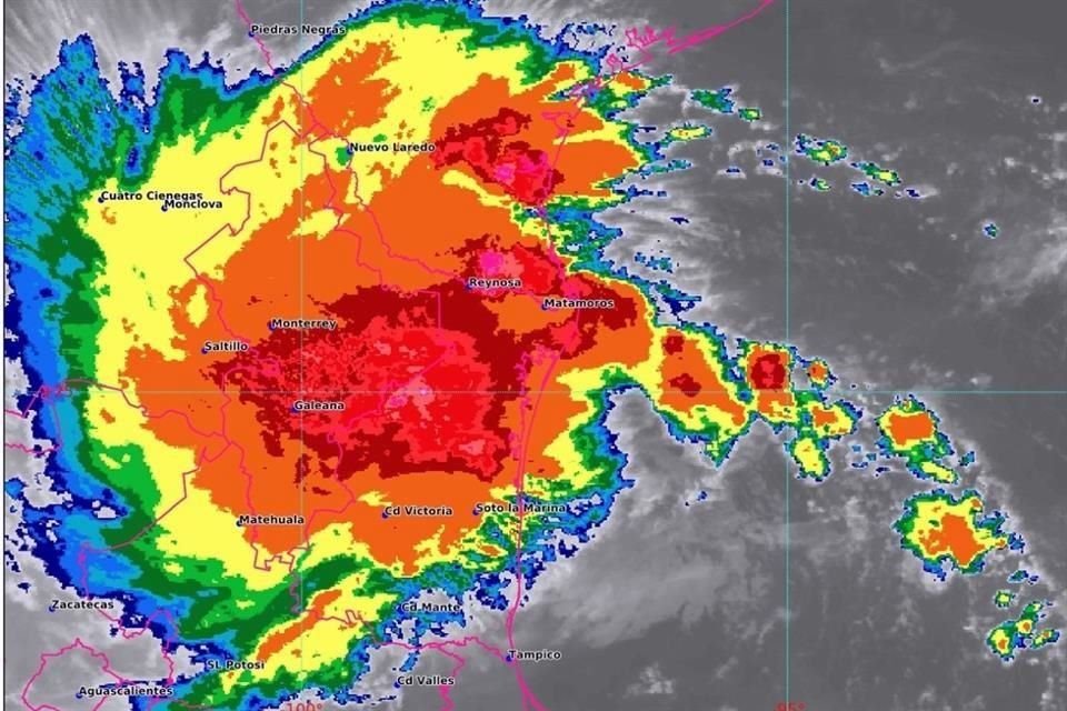En su boletín de las 7:00 horas, la Comisión Nacional del Agua prevé lluvias torrenciales en los Estados de Nuevo León, Tamaulipas y San Luis Potosí.