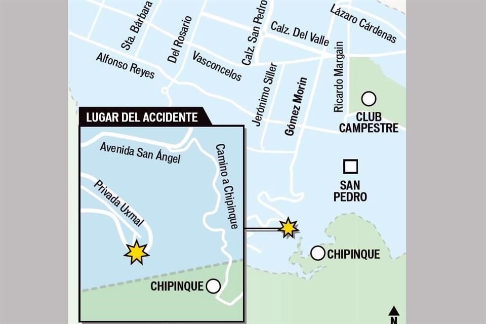 El percance ocurrió el pasado lunes 9 de septiembre alrededor de las 19:00 horas en la Avenida San Ángel, que es la continuación de Gómez Morín, a unos metros de la calle Uxmal.