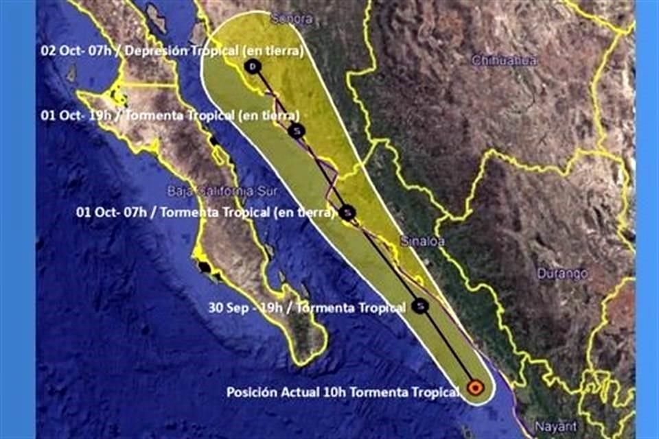 'Narda' se intensificó durante su avance hacia las costas de Sinaloa.