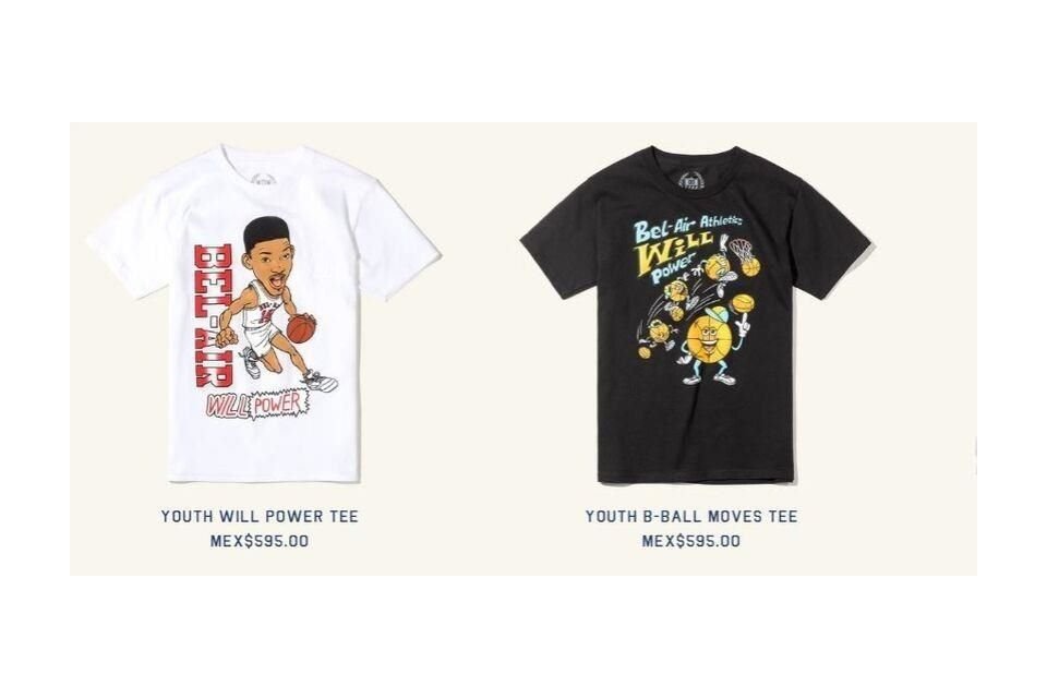 Algunas de las prendas disponibles en la página de Will Smith.