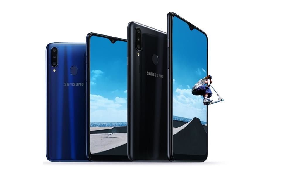 Con una pantalla de 6.5 pulgadas, resolución HD+ y una muesca también en forma de 'V', el Galaxy A20s mantiene el soporte de carga rápida para su batería de 4 mil mAh.