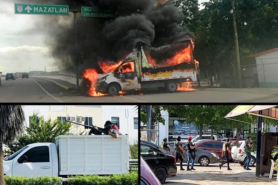 Hombres armados paralizan distintos sectores de Culiacán, Sinaloa, con detonaciones de armas de grueso calibre.