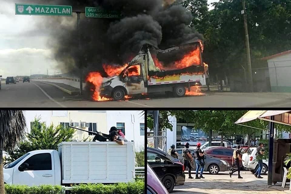 Balaceras y bloqueos paralizaron este jueves a Culiacán, Sinaloa.