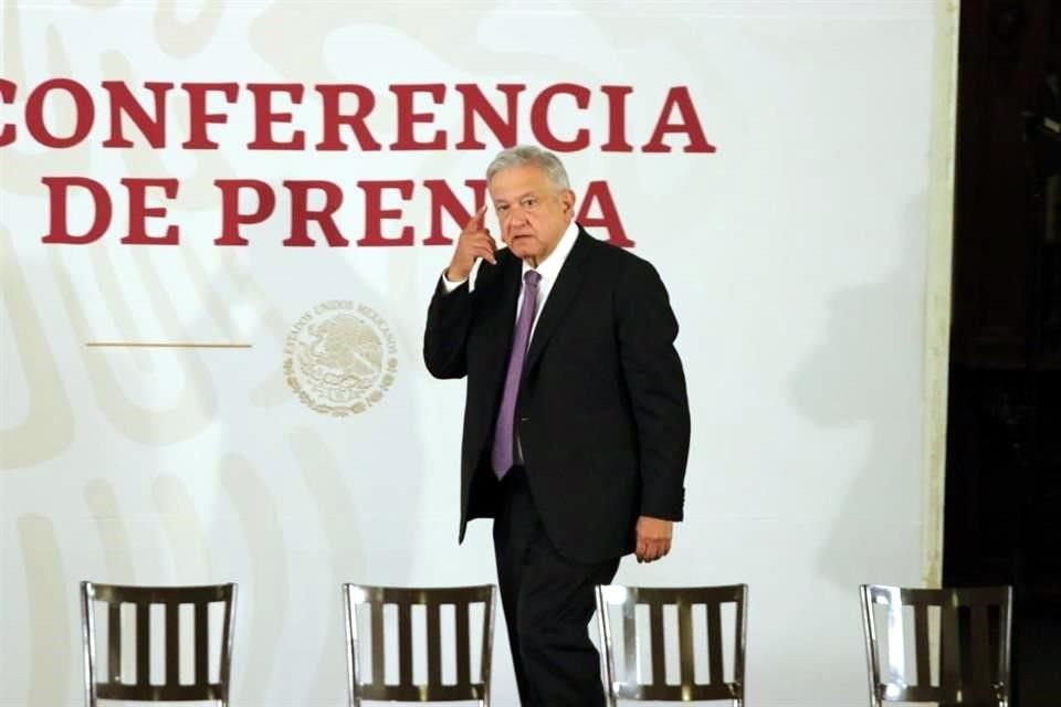 El Mandatario en su conferencia de prensa en Palacio Nacional.