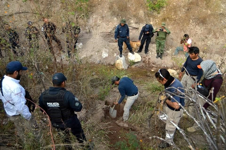 Durante las tareas de búsqueda se realizó una excavación.