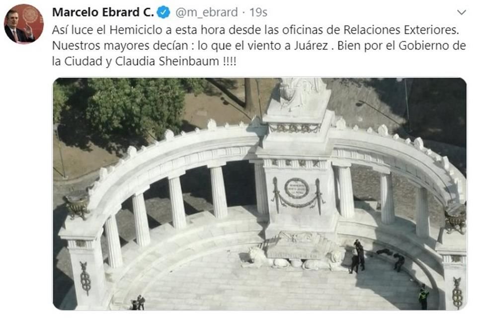 En tanto, el Secretario de Relaciones Exteriores, Marcelo Ebrard, aplaudió las acciones que tomó el Gobierno capitalino.