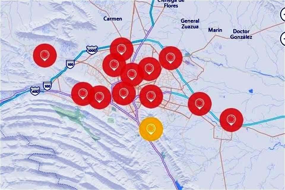 La más alta reportada hasta las 12:00 horas de hoy es Santa Catarina, donde se mostró una medición de 127 puntos.