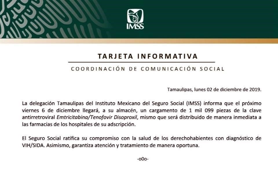 El medicamento faltante es conocido como Truvada.