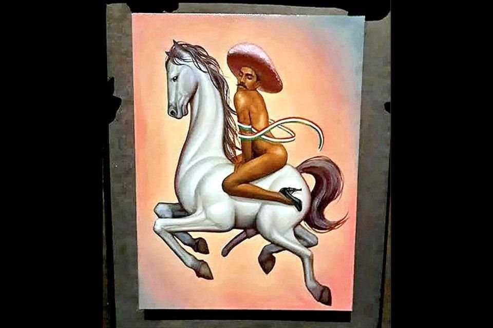 'La Revolución', de Fabián Cháirez, se exhibe en el Palacio de Bellas Artes en una expo sobre Emiliano Zapata.